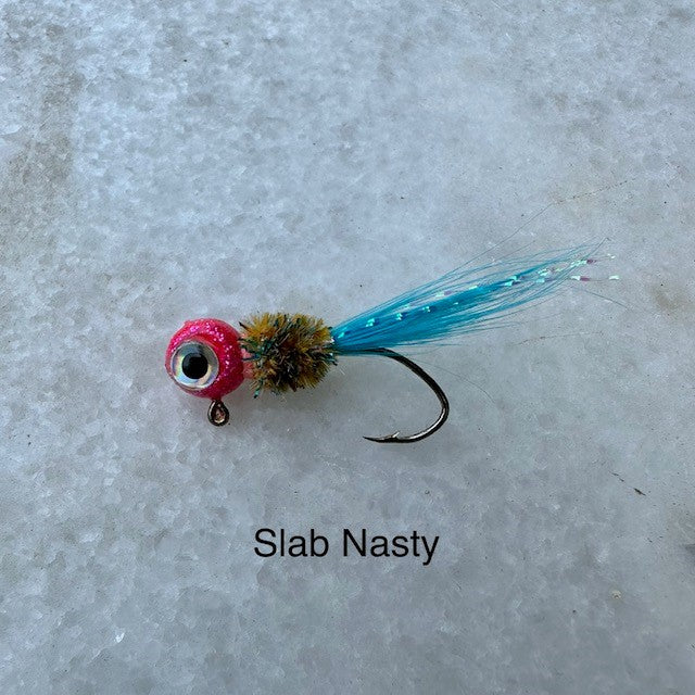 Hand Tied Hackle Tail Crappie Jigs Made in The USA 1/8th Ounce #4 or 6 Hand Tied Hackle Tail Crappie Jigs Made in The USA 1/8th Ounce #4 or 6